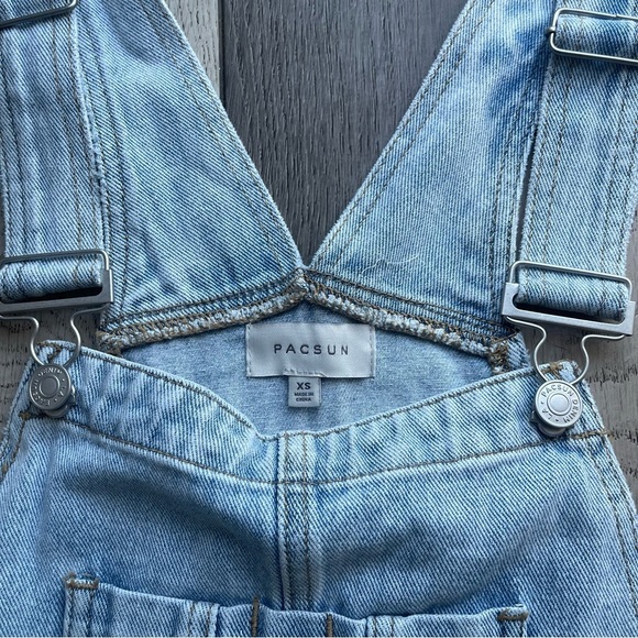 PacSun Classic Light Blue Denim Overalls - Picture 3 of 7
